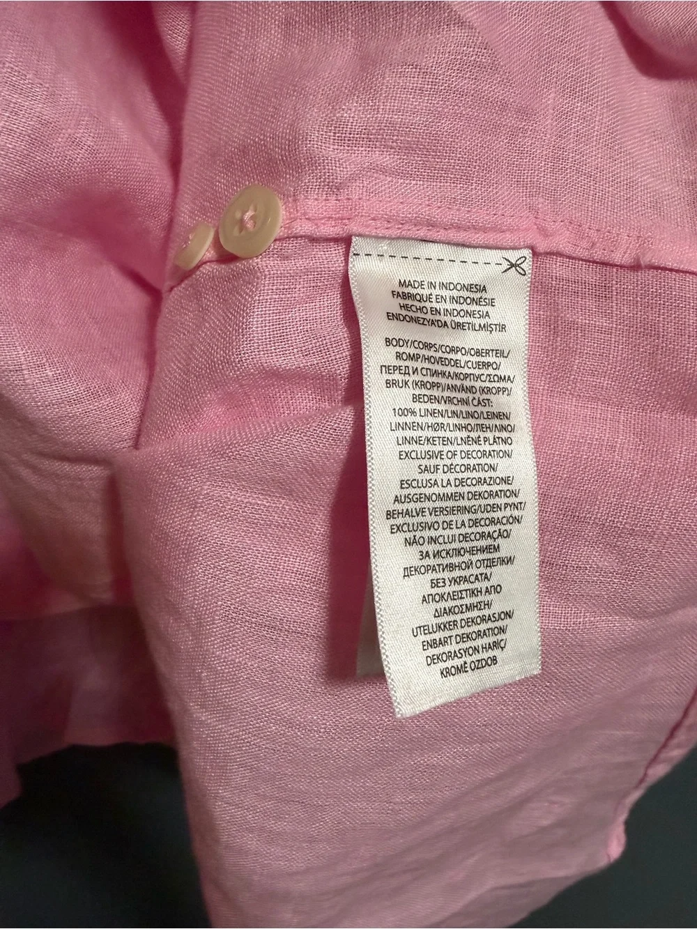 Polo Ralph Lauren 100% Linen Pink Short Sleeve Shirt Men's Size 4XB  4XL Big NEW